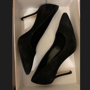Faux suede pumps